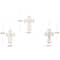 Light Brown Wood Carved Beaded Crosses Biblical Wall Decor with Rope Hanger Set of 3 9", 18"